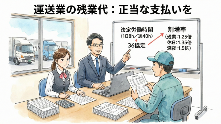 運送業ドライバーの残業代：残業代の支払い方を見直す