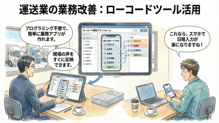 運送業のデジタル化策：業務のDX化にローコードツールはハマるか？　