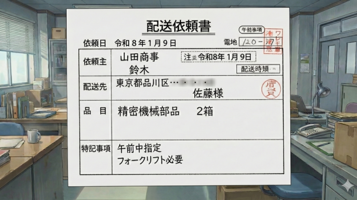 運送業の運送契約書面の義務化への対応②配送依頼書をつくる