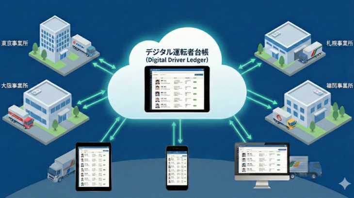 運送業の点呼DX：デジタル運転者台帳で全事業所の運転者台帳を共有化