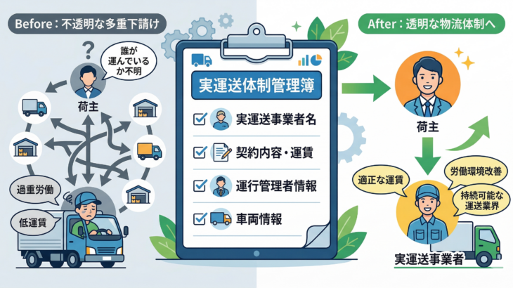 2025年4月新制度「実運送体制管理簿」の導入と運送業界への影響