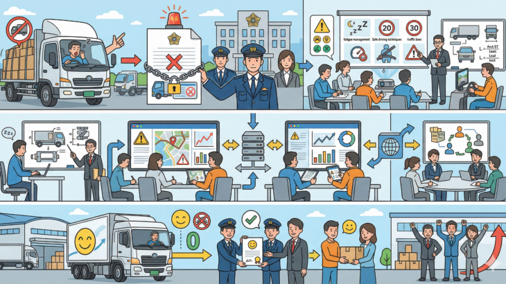 運送業の行政処分への対応②運送業の行政処分、再発防止に不可欠な教育と共有体制