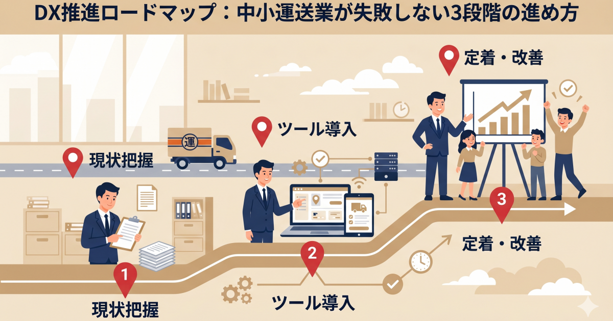 DX推進ロードマップ：中小運送業が失敗しない3段階の進め方